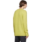 Stella McCartney Yellow Alpaca Overwashed V-Neck Sweater