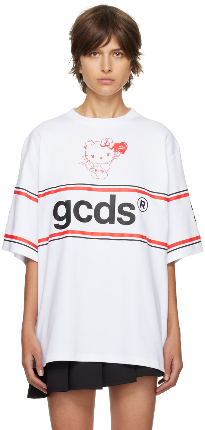 Tシャツ・カットソー GCDS White Cotton Oversize T-Shirt Men′s cotton t-shirts and Polos in short and long sleeves | GCDS