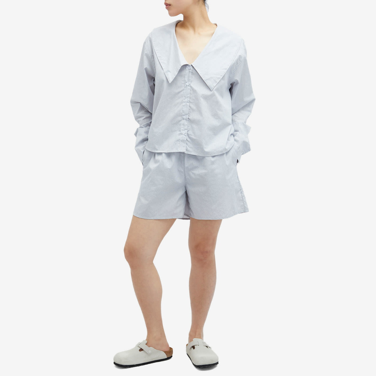 Deiji Studios Women's Mid Stripe Shorts in Dream Stripe