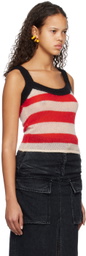 SUNNEI Off-White & Red Striped Tank Top
