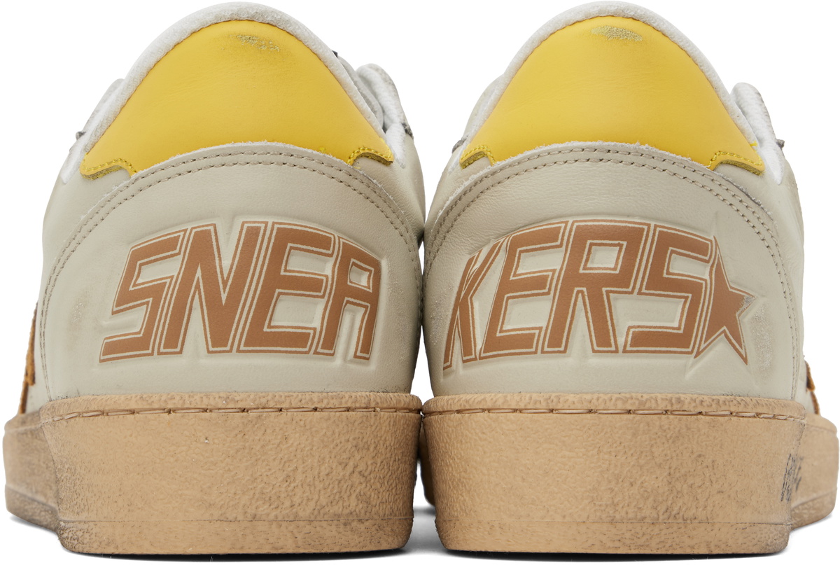 Golden Goose Off-White & Yellow Ball Star Sneakers Golden Golden Goose Off-White & Yellow Ball Star Sneakers Golden