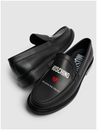 MOSCHINO In Love We Trust Leather Loafers