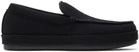 Ermenegildo Zegna Couture Black Wool Slippers