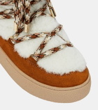 Moon Boot LTrack shearling and suede ankle boots