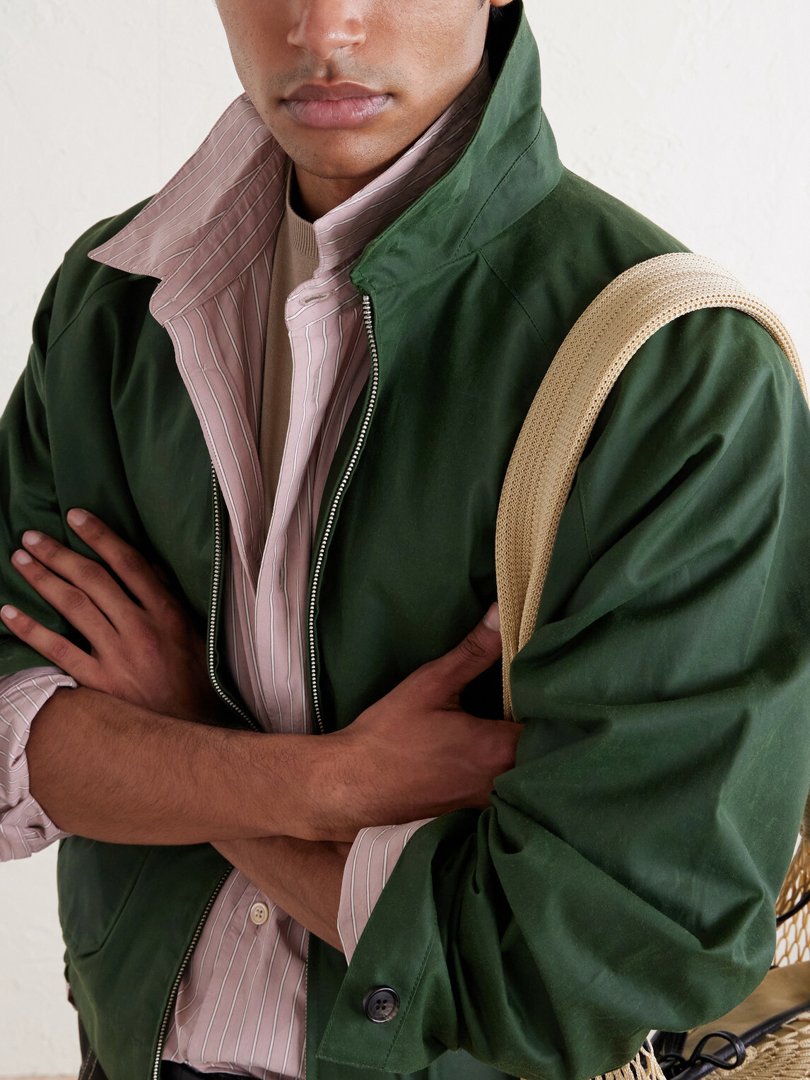 BODE - Coach Waxed-Cotton Blouson Jacket - Green Bode