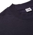 NN07 - Jerome 3211 Logo-Embroidered Loopback Cotton-Blend Jersey Sweatshirt - Blue