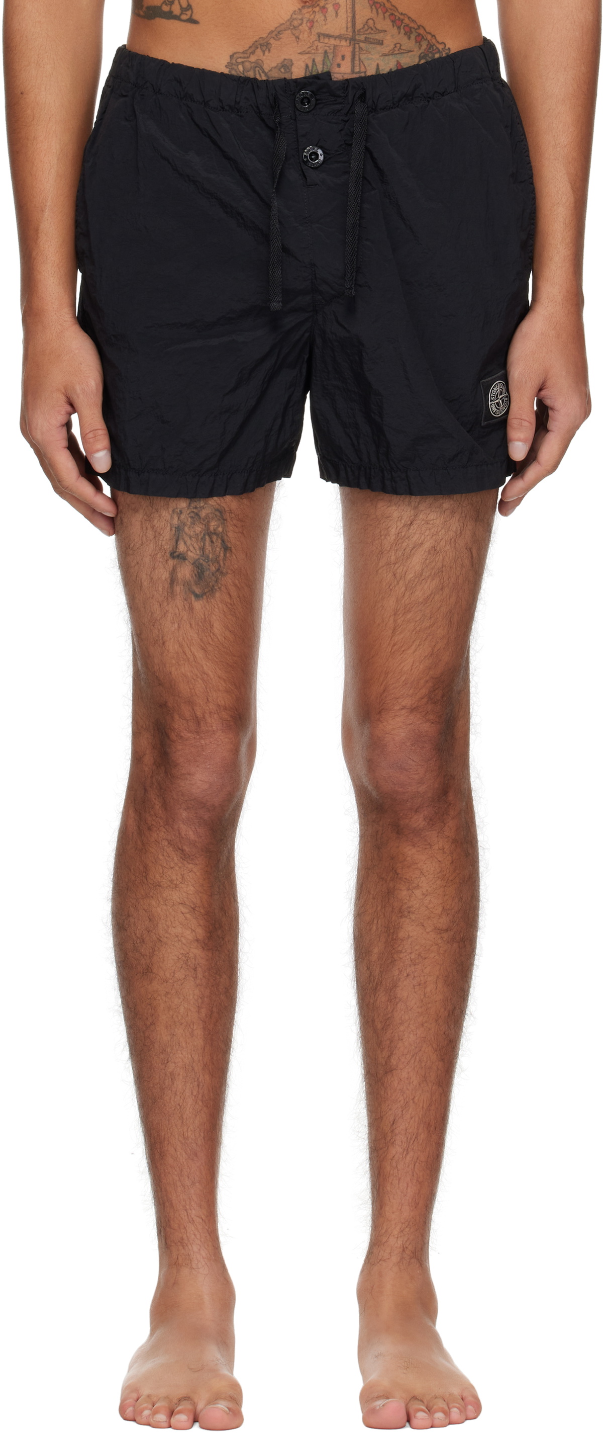 Stone Island Black Nylon Metal ECONYL Swim Shorts Stone Island