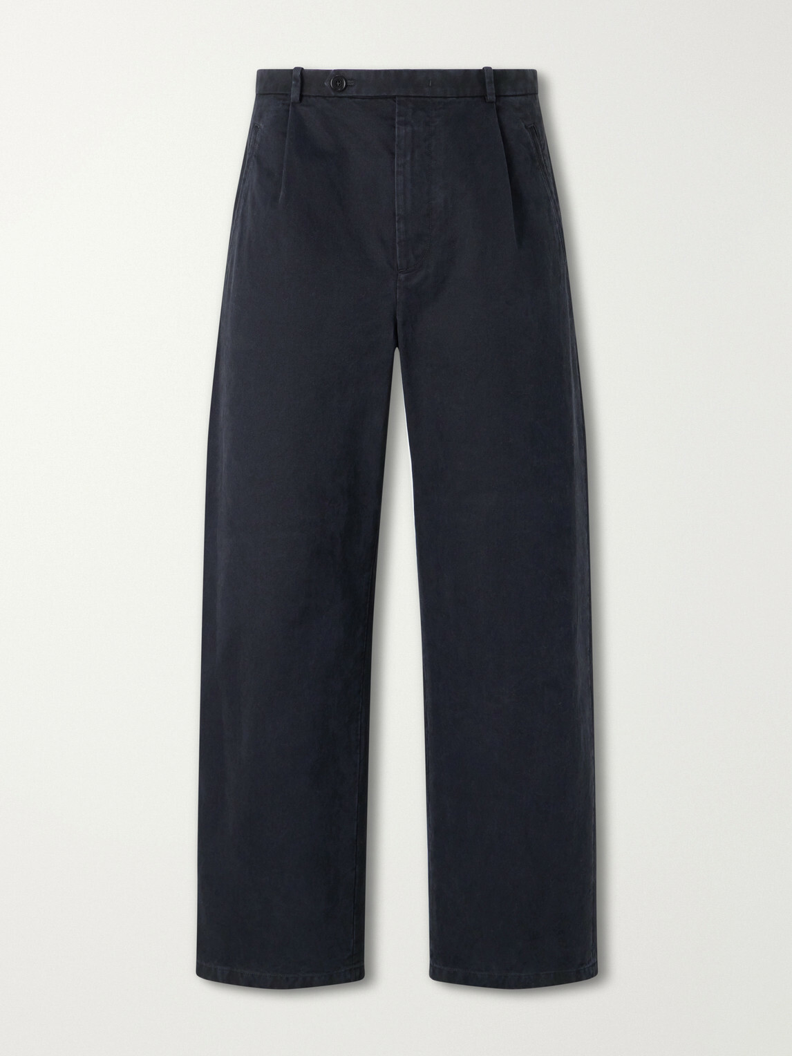 Jil Sander - Straight-Leg Pleated Cotton-Drill Trousers - Black