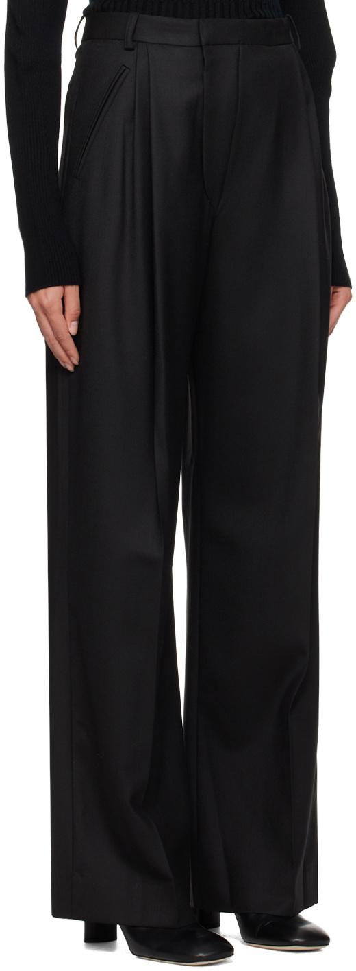 Victoria Beckham Black Wide-Leg Trousers