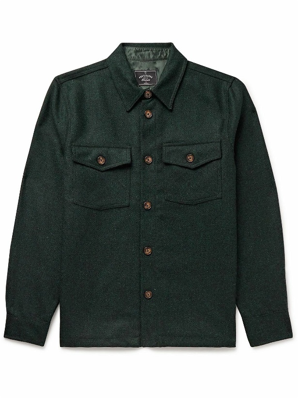 Photo: Portuguese Flannel - Wool-Tweed Overshirt - Green