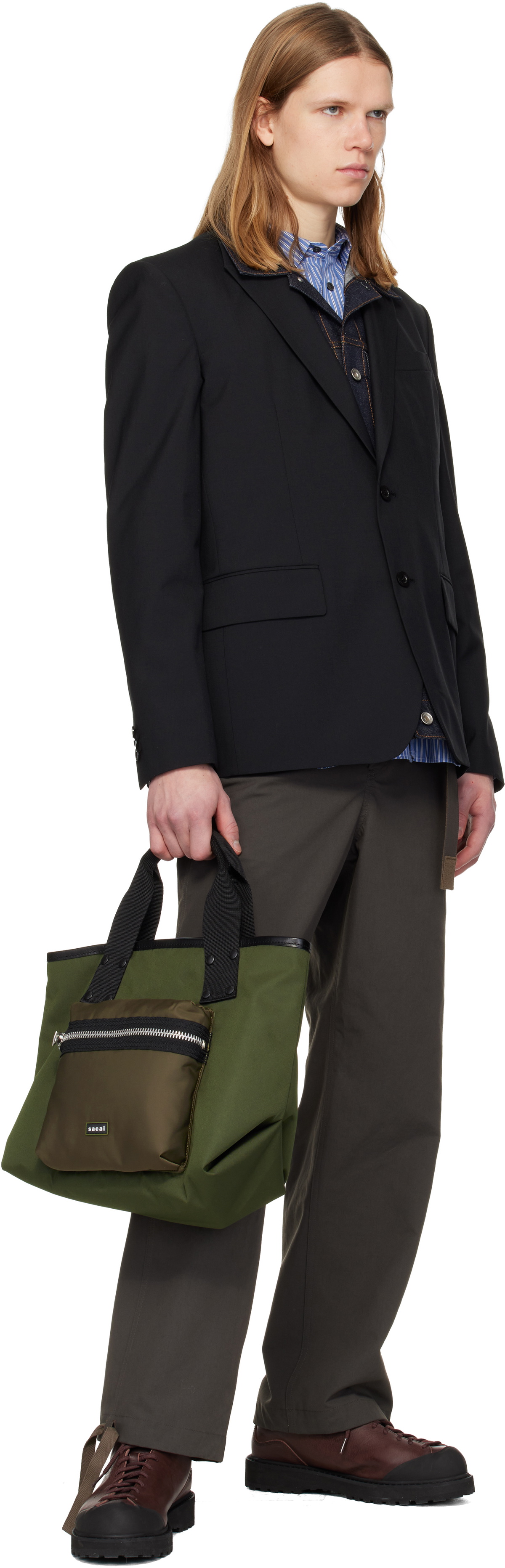 sacai Black Suiting & Denim Blazer