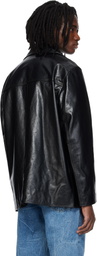 MMIC Black Boulevard Leather Coat