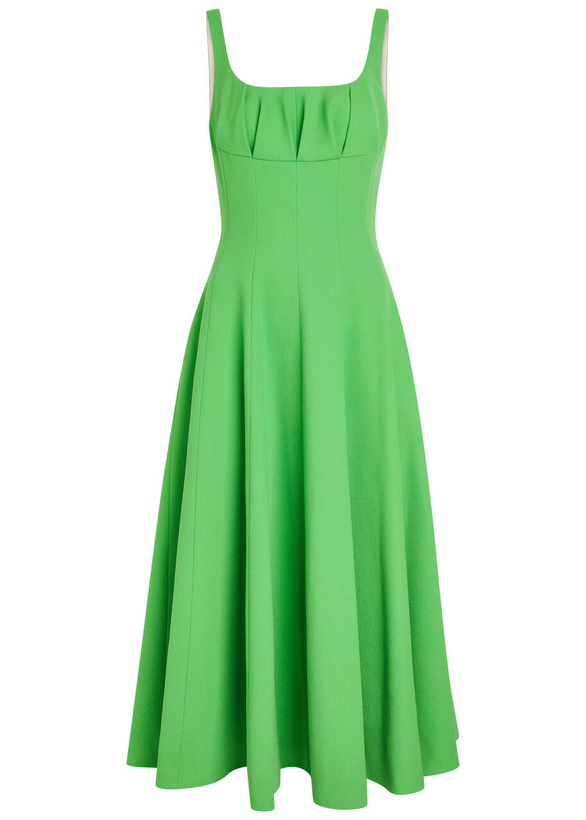 Photo: Emilia Wickstead Collins Woven Midi Dress Green