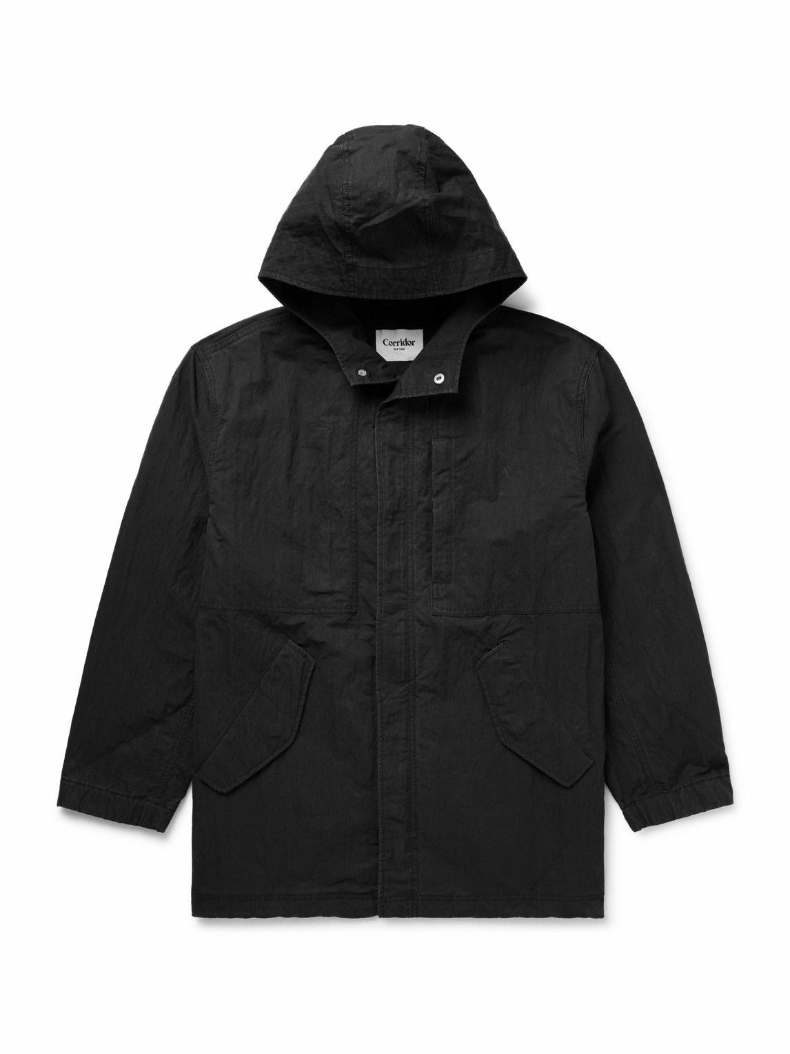 Corridor - M59 Stone-Washed Cotton-Blend Shell Hooded Field Jacket - Black