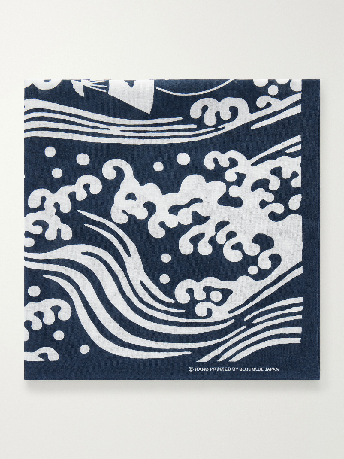 Blue Blue Japan - Printed Cotton Scarf - Blue