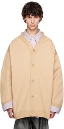 Hed Mayner Beige Dropped Shoulder Cardigan