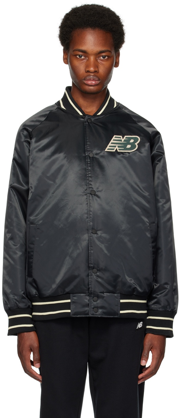 Photo: New Balance Black Athletics Varsity Bomber Jacket