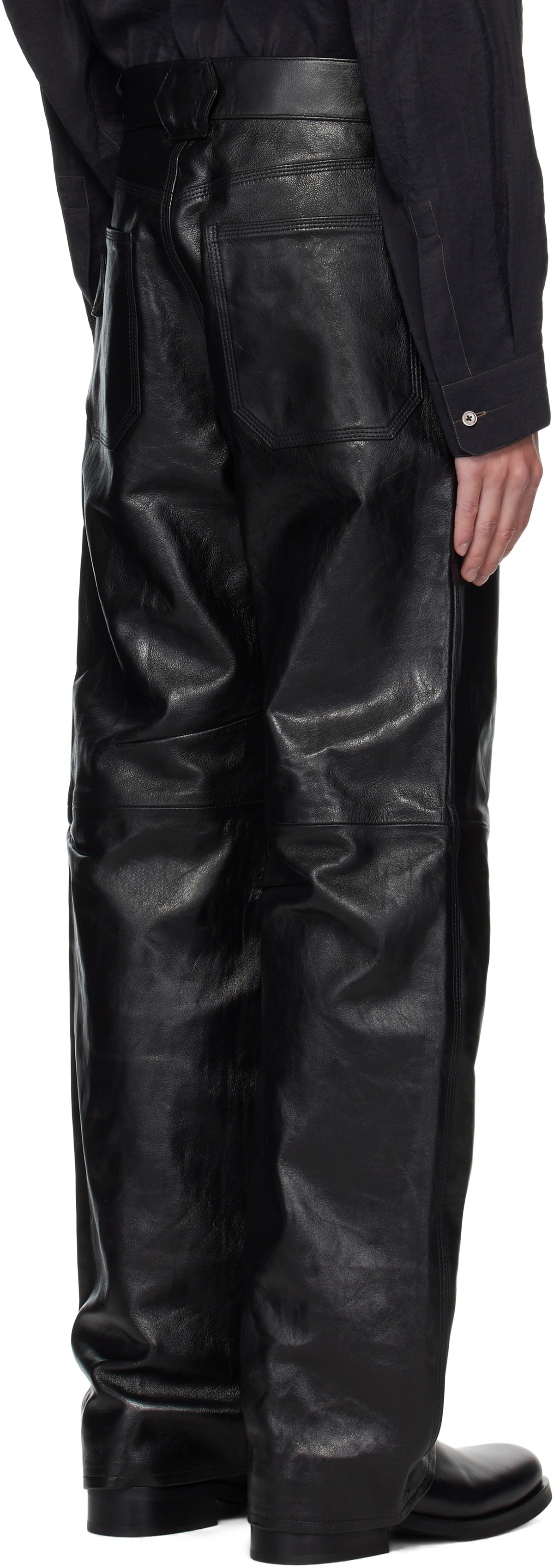 OUAT Black Office Leather Pants