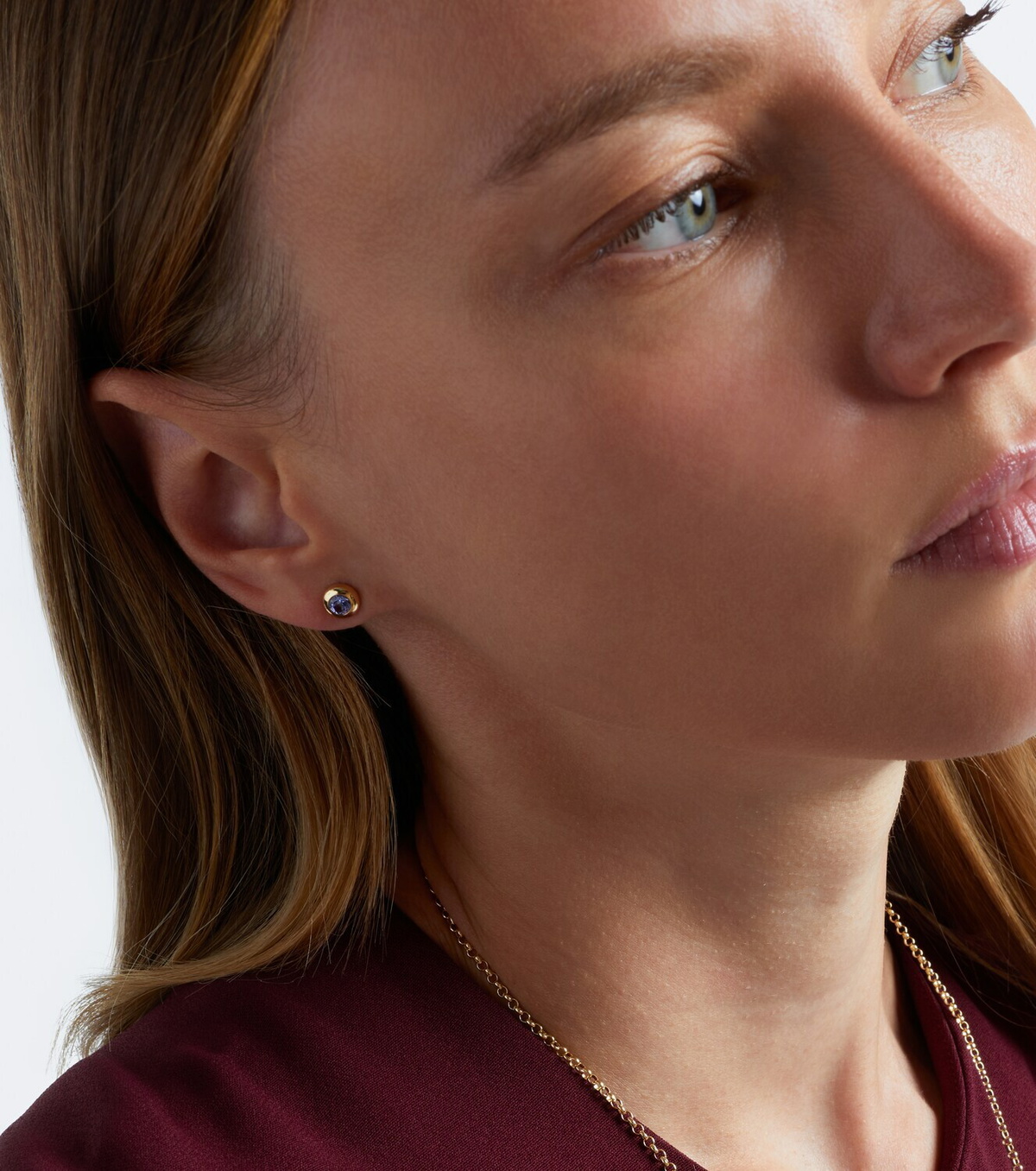 David Yurman Pavé 18kt gold earrings with tanzanites