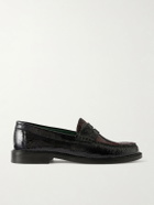 VINNY's - Yardee Snake-Effect Patent-Leather Loafers - Burgundy