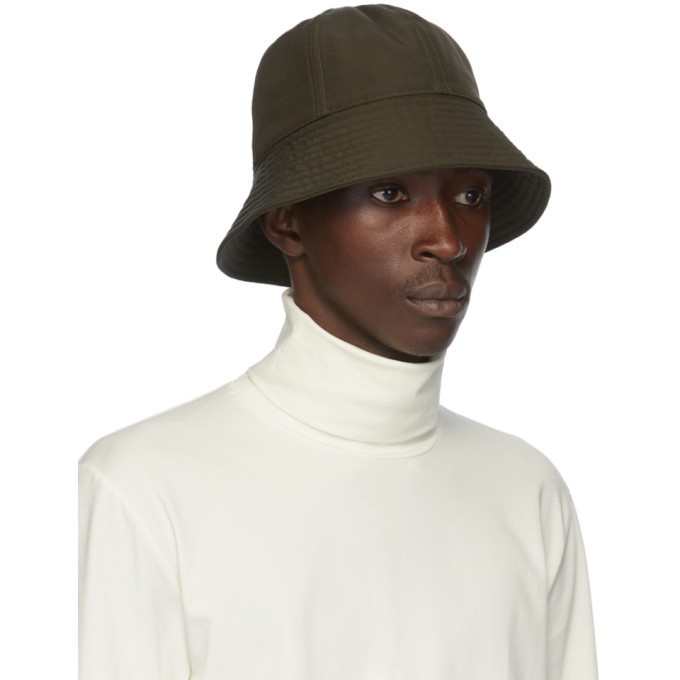 Jil Sanderand Green Faille Bucket Hat