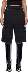 We11done Black Military Vintage Shorts