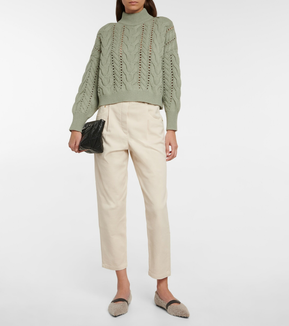 【送料&関税込】Brunello Cucinelli High-necked Cashmere Swea Brunello Cucinelli - Blue Cashmere Turtleneck Sweater