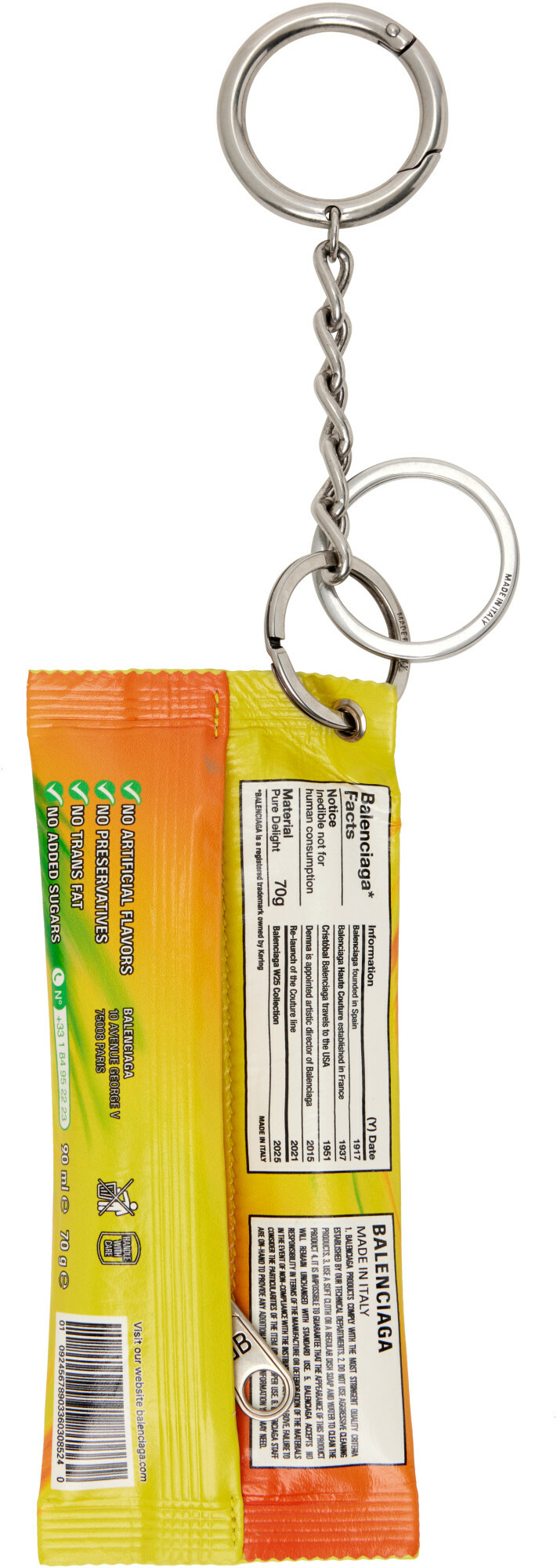 Balenciaga Yellow Snack Pouch Keychain