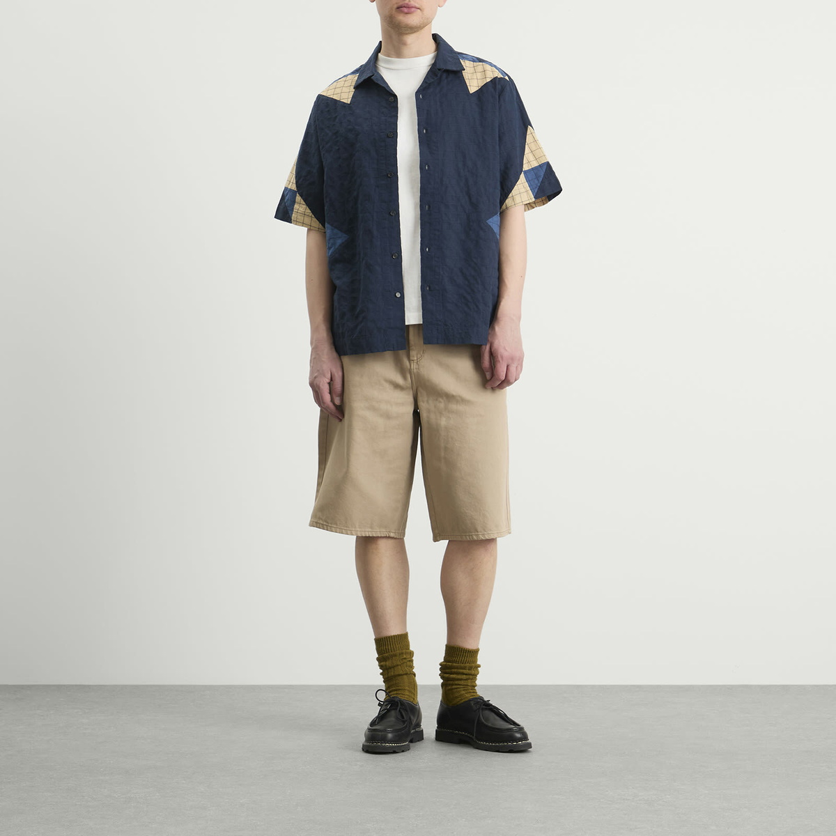 A.P.C. Men's Patchwork Shirt Jacket in Indigo