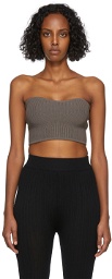 System Grey Knit Sweetheart Tube Top