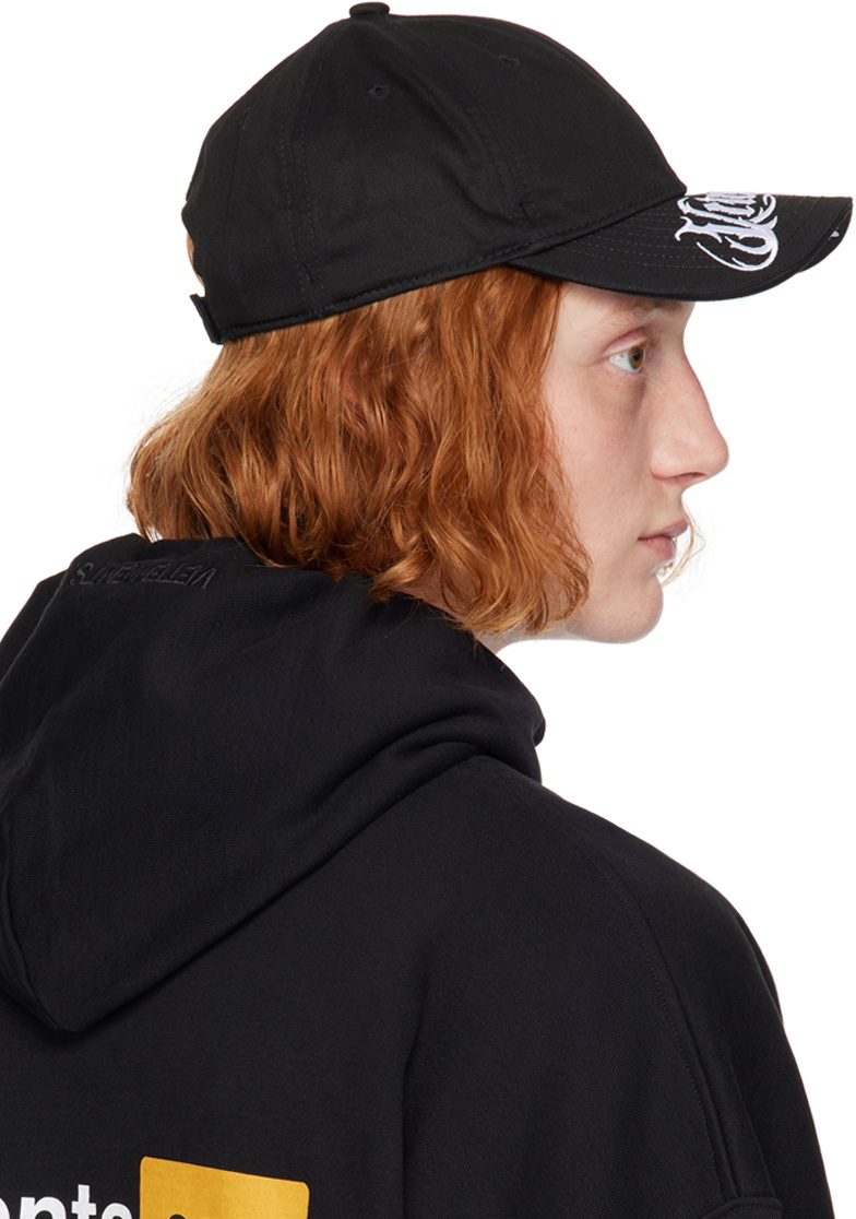 VETEMENTS Black Blackout Flame Logo Cap Vetements