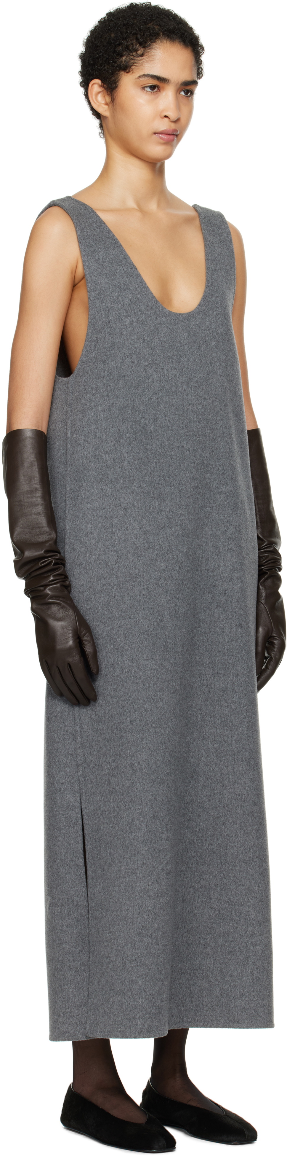 Carven Gray Vest Maxi Dress