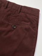 BRUNELLO CUCINELLI - Cotton-Corduroy Trousers - Burgundy