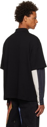 Feng Chen Wang Black Paneled Polo