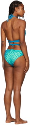 Chet Lo SSENSE Exclusive Blue & Green Whale-Tail Bikini Bottom