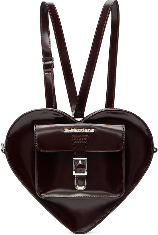 Photo: Dr. Martens Burgundy Vegan Heart Shaped Backpack