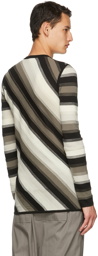 Rick Owens Black & White Stripe Knit Sweater