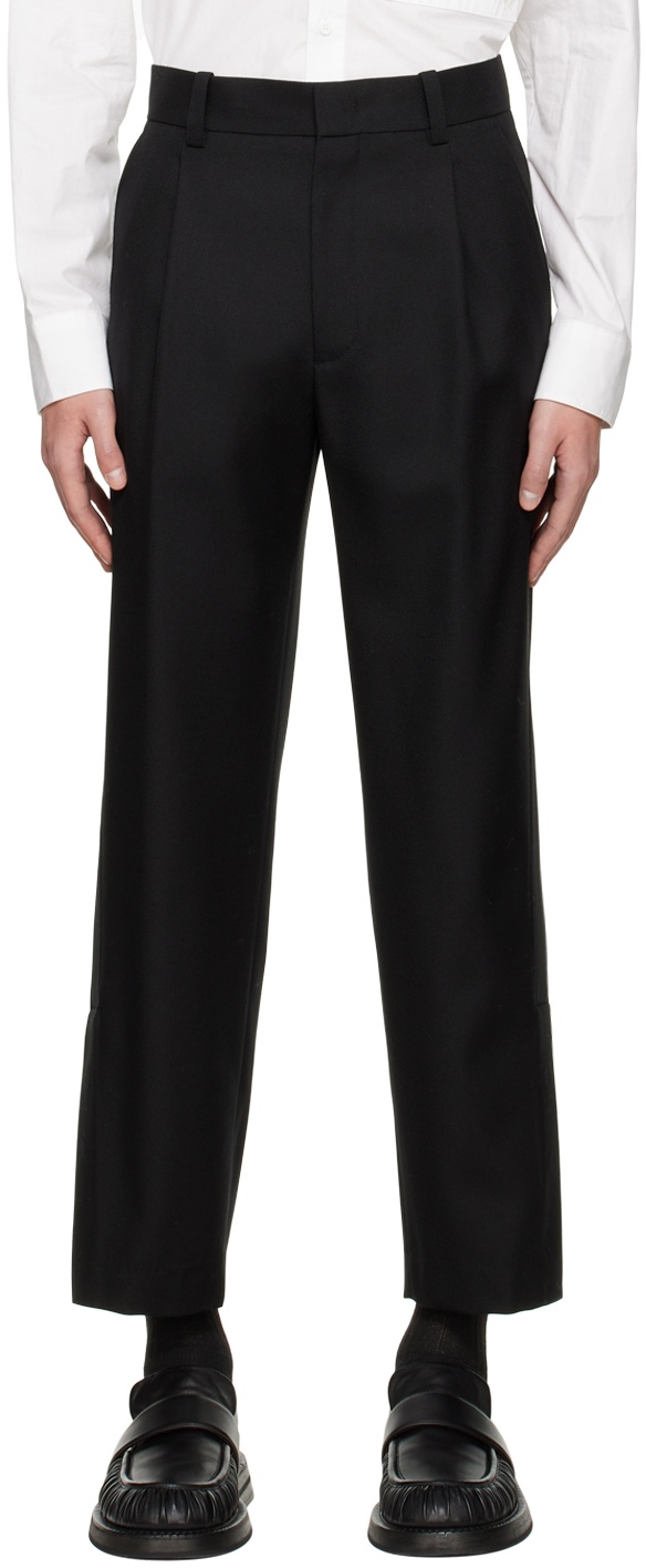 Solid Homme Black Vented Trousers Solid Homme