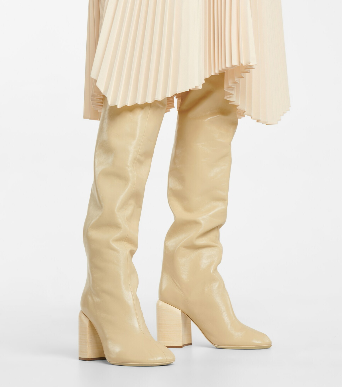 ロングブーツ JIL SANDER  Leather over-the-knee boots JIL SANDER Leather knee boots | NET-A-PORTER
