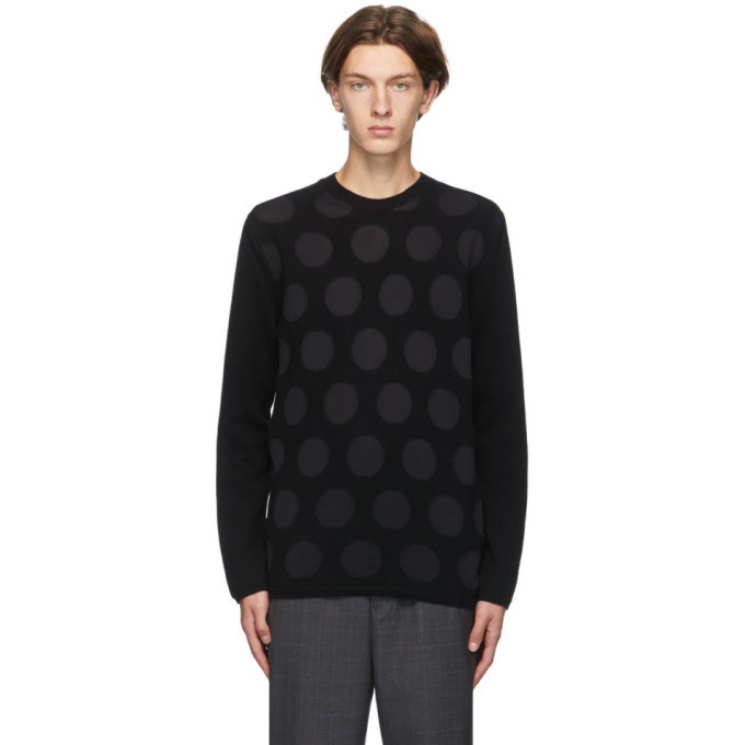 Photo: Comme des Garcons Homme Deux Black Polka Dot Sweater