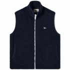 Drake's Men's Boucle Wool Fleece Vest in Navy