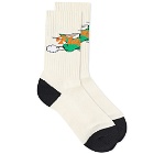 Flagstuff Men's Dino Sock in White