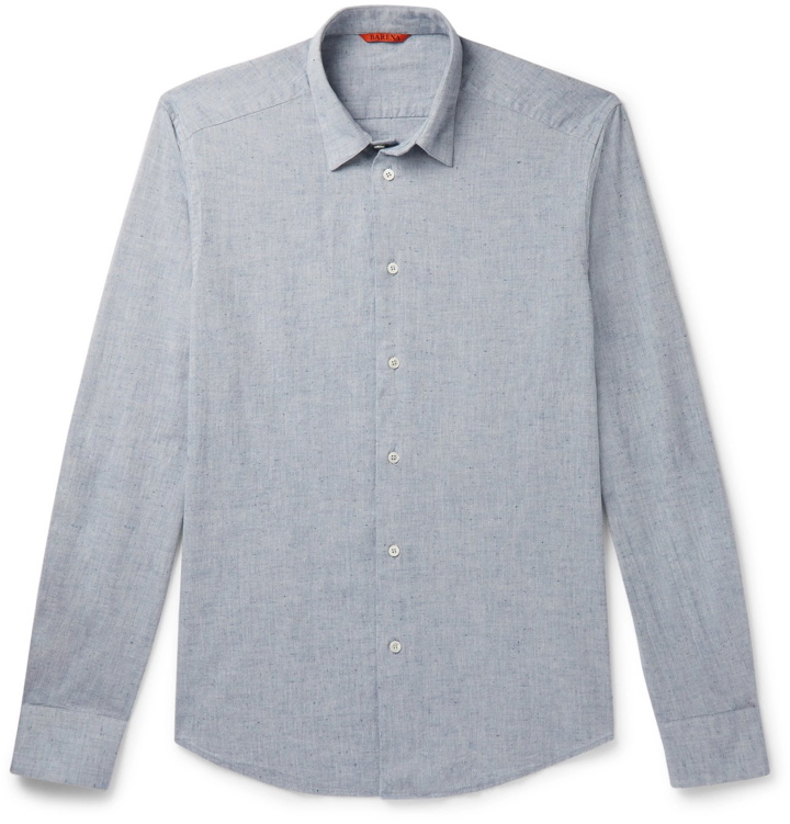 Photo: Barena - Slim-Fit Slub Cotton Shirt - Blue