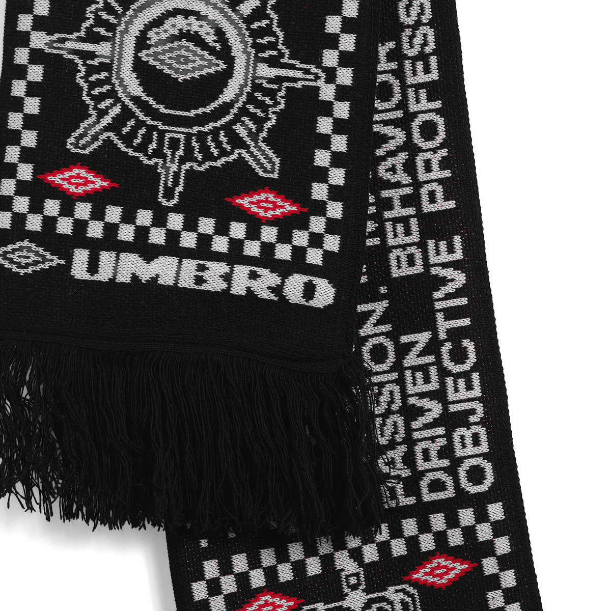 Umbro by Slam Jam Men's Notice Scarf in Black/White 