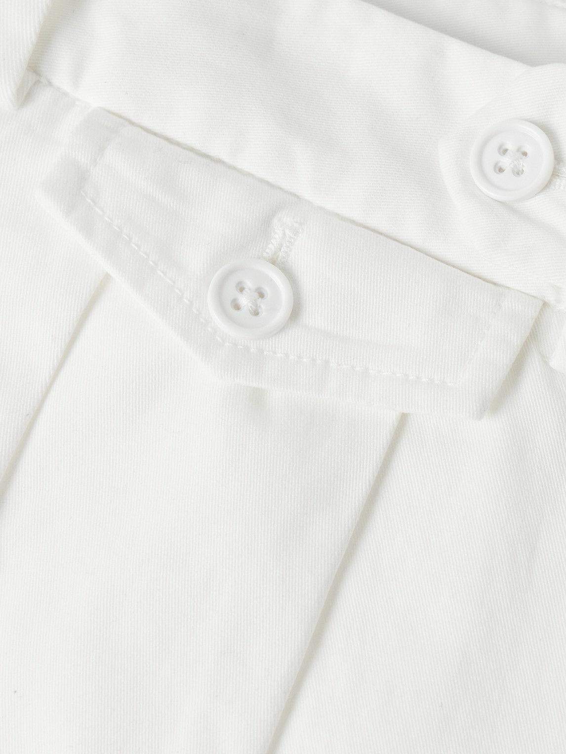 Ralph Lauren Purple label - Slim-Fit Straight-Leg Garment-Dyed Stretch-Cotton Twill Shorts - White