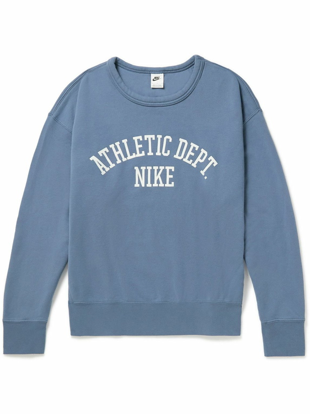 Photo: Nike - NSW Logo-Print Cotton-Jersey Sweatshirt - Blue