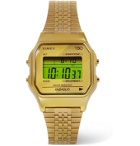 Timex - T80 34mm Gold-Tone Digital Watch - Gold