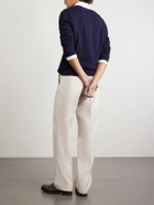 Dunhill - Cotton-Trimmed Cashmere and Linen-Blend Polo Shirt - Blue