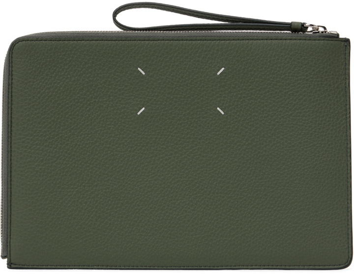 Photo: Maison Margiela Green Large Four Stitches Pouch