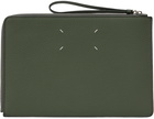 Maison Margiela Green Large Four Stitches Pouch